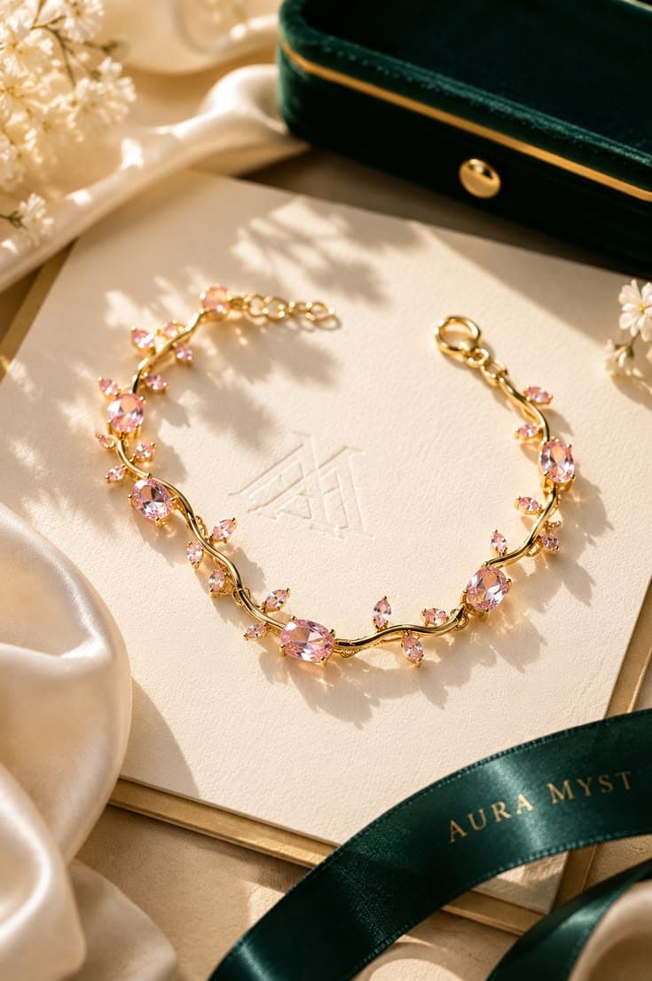 Blush Bloom Crystal Bracelet view 2