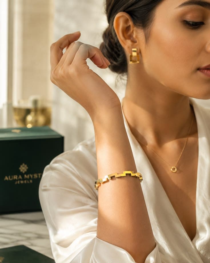 Aura Edge Geometric Kada Bracelet