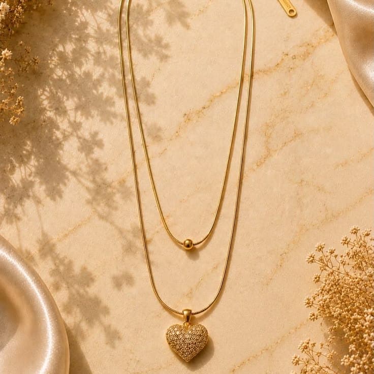 Heart of Aura Layered Necklace view 2